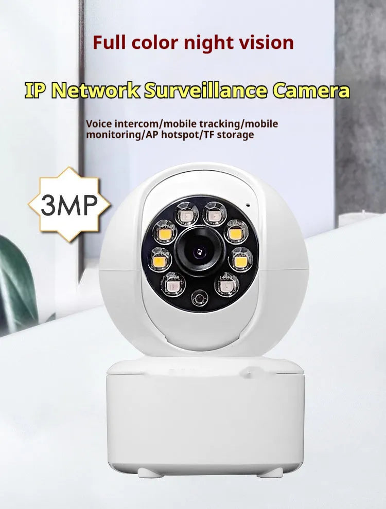 Indoor ceiling-mounted 1080p HD panorama home security camera with dual-light vision