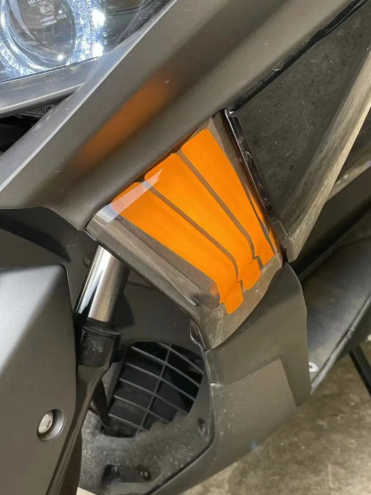 Pair of yellow LED cornering indicator lamps for Tianying TS150 motorcycle.