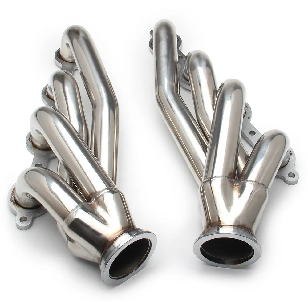 Chevrolet LS1 LS2 LS3 LS6 modified exhaust manifold banana set in 304 stainless steel silver
