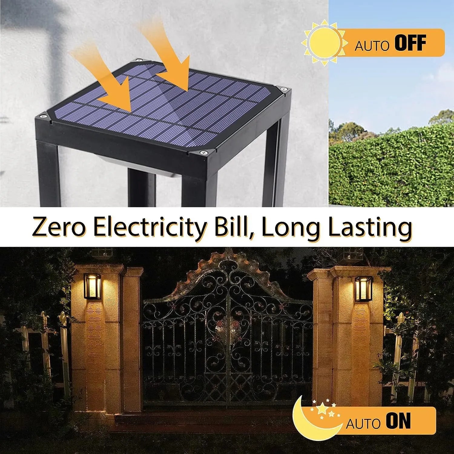 Modern Chinese outdoor solar wall lamp with plastic construction for courtyard and garden installation