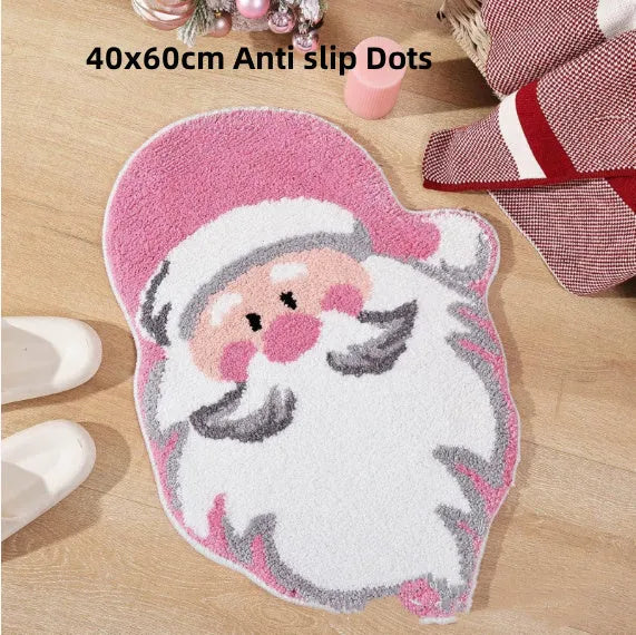 Christmas themed hallway mat with festive design and anti-slip backing in multiple size options