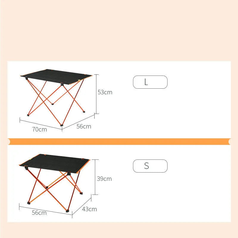 Portable folding table and chair set in aviation aluminium alloy for outdoor use