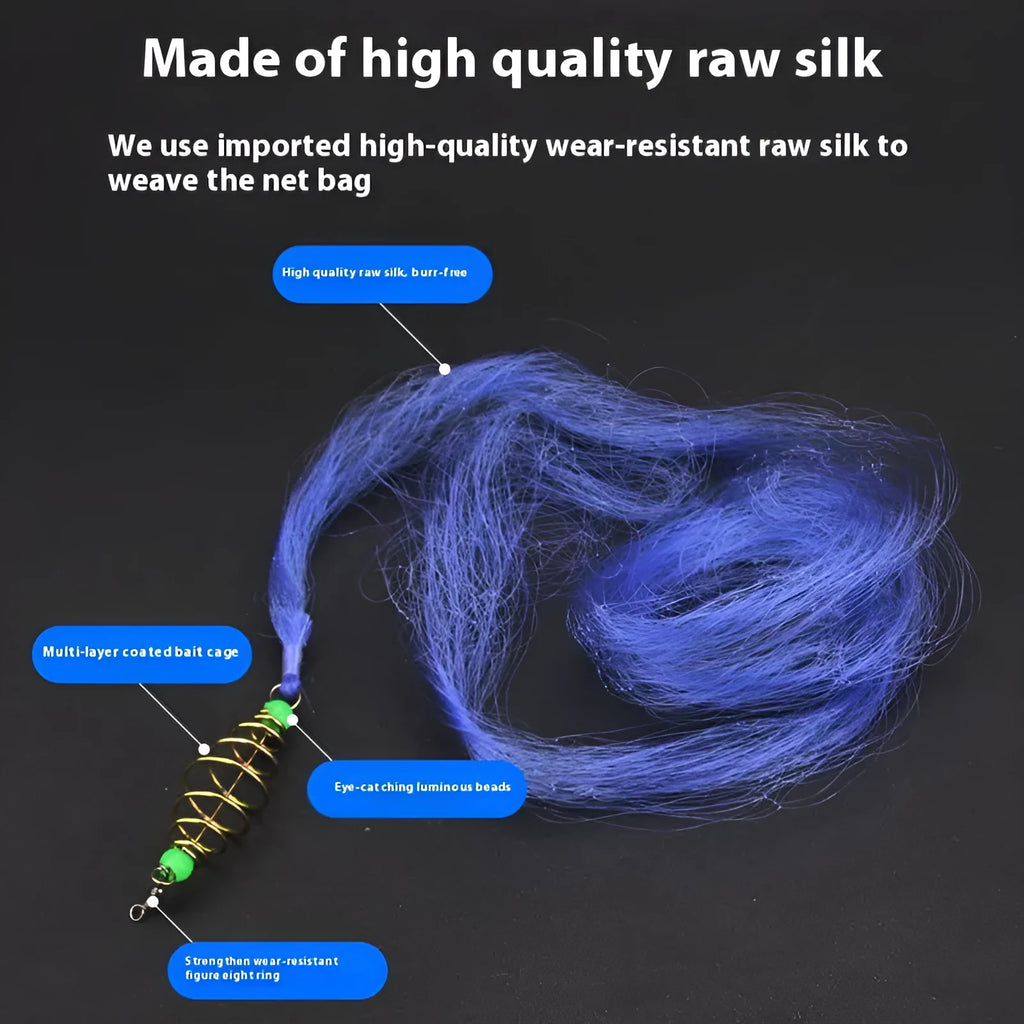 Hand sprinkle fishing net with explosive hook spring bait mechanism in multiple mesh sizes