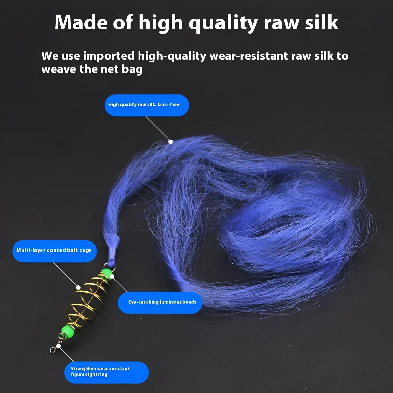 Hand sprinkle fishing net with explosive hook spring bait mechanism in multiple mesh sizes