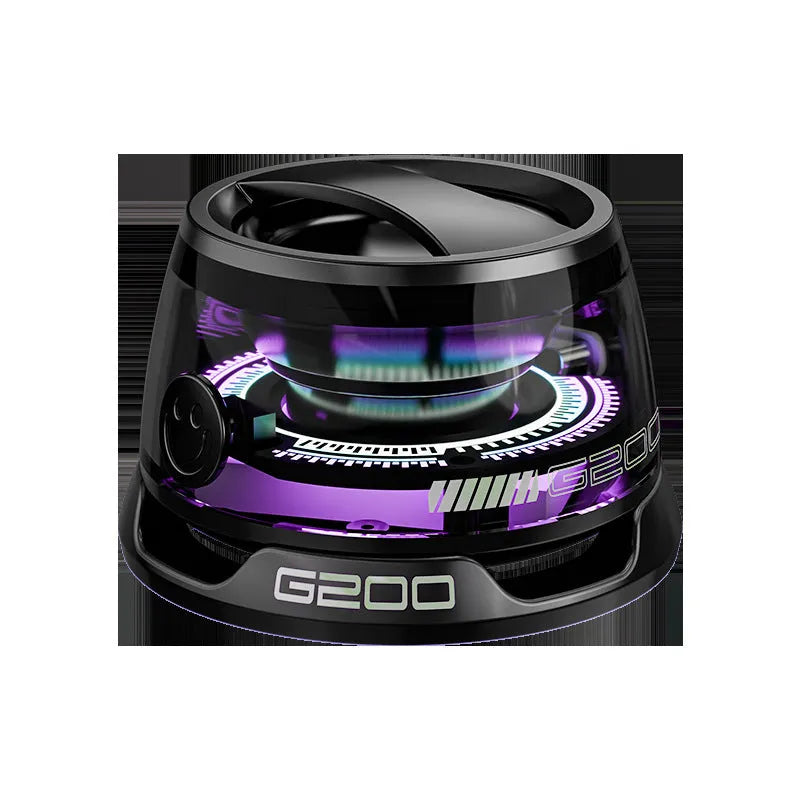 Mini wireless Bluetooth magnetic TWS speaker 56mm in black with compact cylindrical design