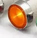 10mm stainless steel edge panel mount indicator light with wire, shown in multiple colour options.