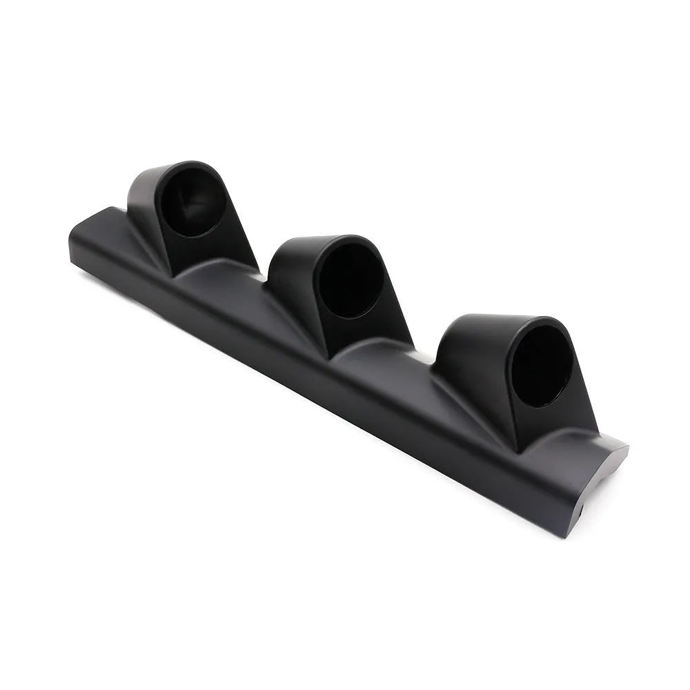 Black universal three-hole 52mm instrument stand for right-hand drive car dashboard mounting.