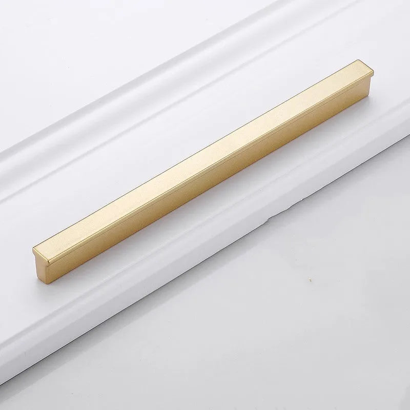 Gold coloured modern T shape aluminium alloy cabinet handle for drawers and doors
