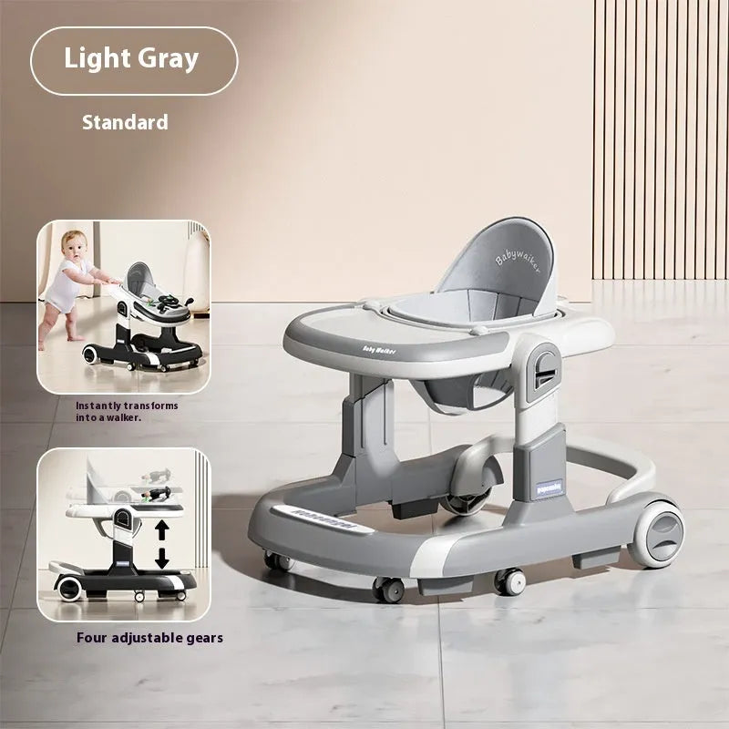 Baby walker lightweight folding anti-rollover with black plate music pattern and sunshade