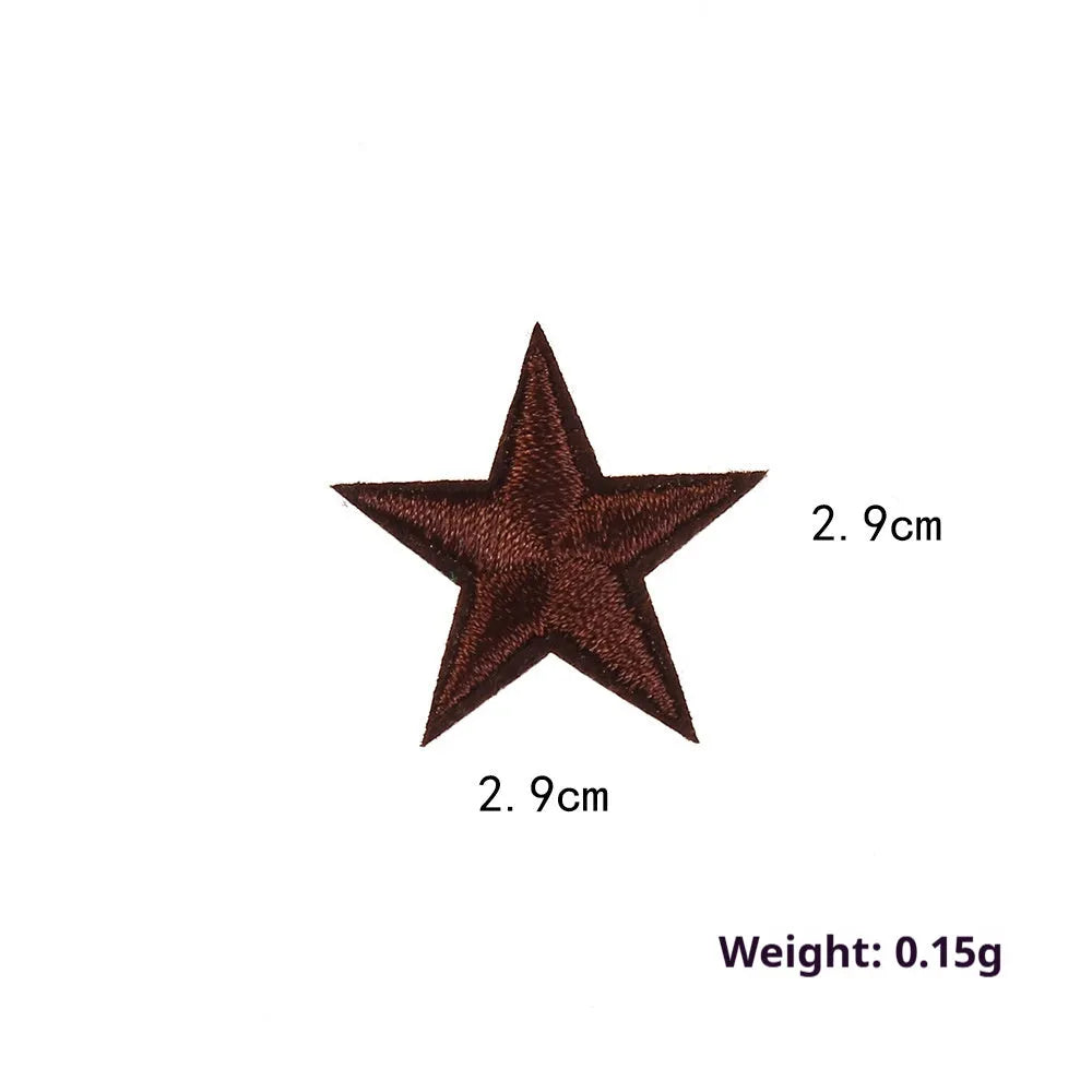 Colourful five-pointed star cloth embroidery stickers for DIY fabric decoration