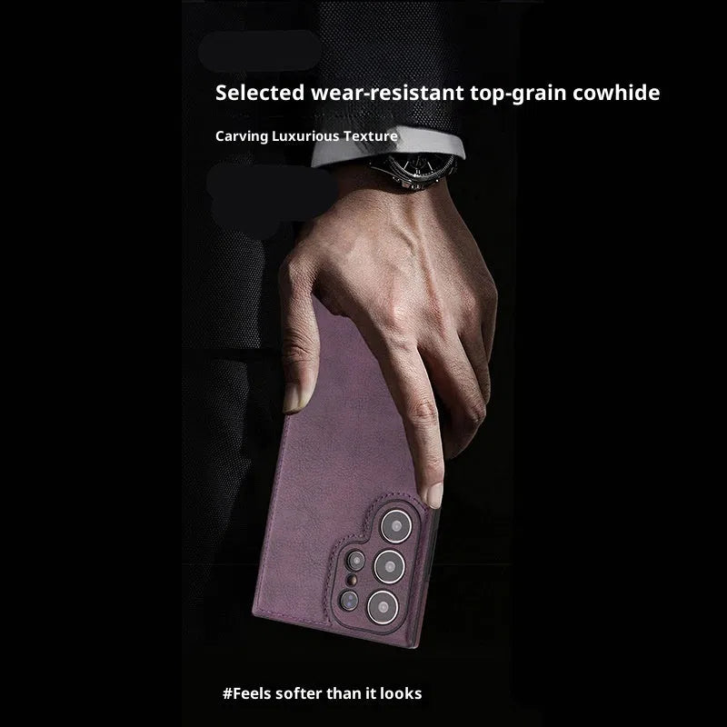 Anti-drop TPU phone case for Samsung Galaxy in black with embossed texture