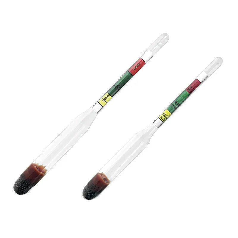 Electrohydraulic hydrometer for battery electrolyte measurement with glass construction and suction-type operation