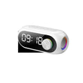 S8 Black portable Bluetooth speaker with digital clock display on front