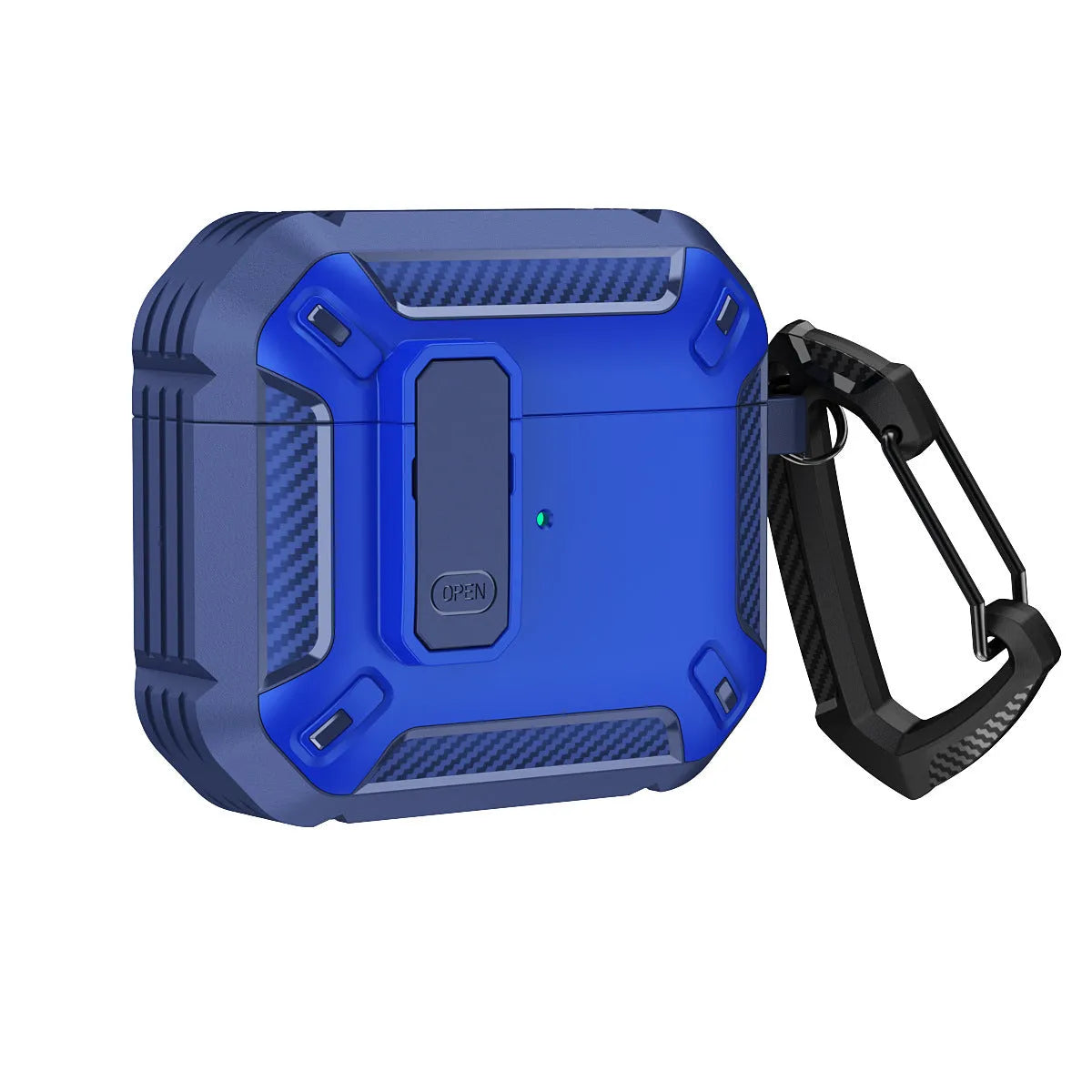 AirPods plastic clamshell protective case with hook in two-tone colours