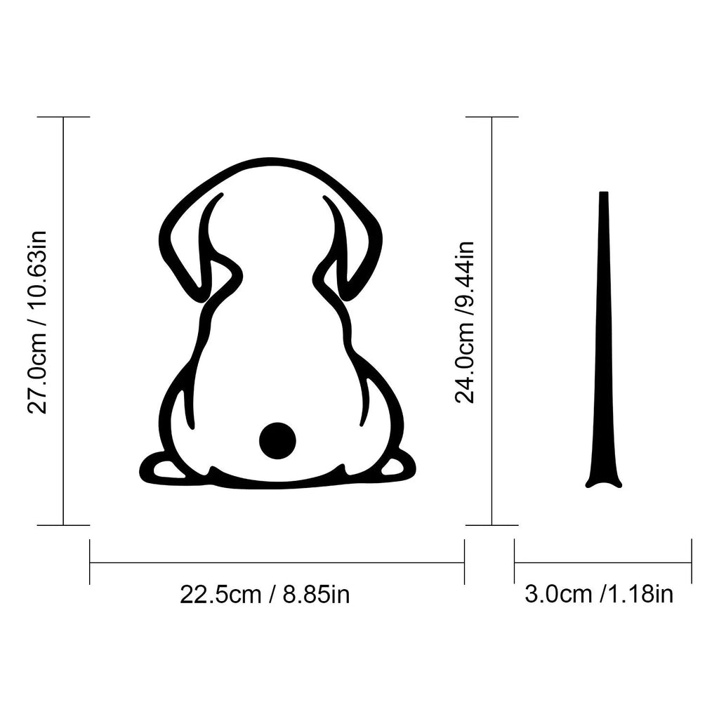 Cartoon dog shadow design car wiper decal sticker for rear window glass in multiple colours.