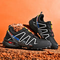 Men's plus size casual running shoes in grey orange colour with low-top design