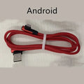 Denim fabric USB charging cable with aluminium connectors in various lengths and colours