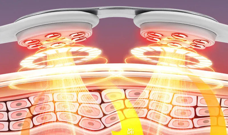 White far infrared lumbar massage belt with intelligent temperature control and Type-C charging port