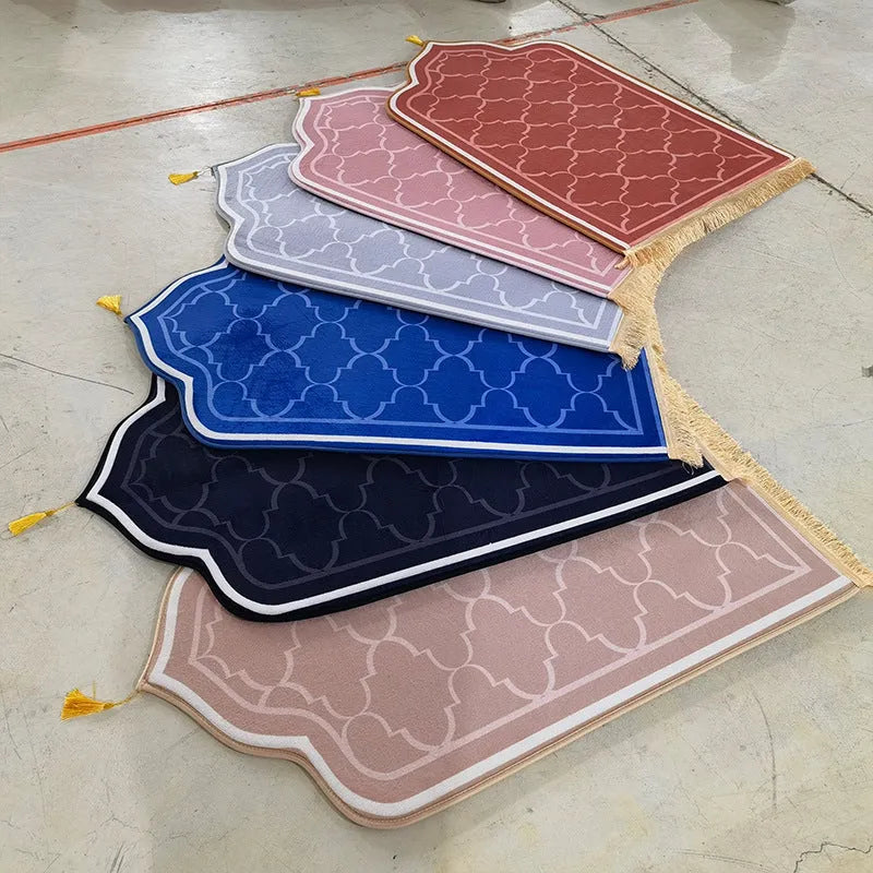 Washable flannel printed sponge plaid carpet floor mat showing plaid pattern in multiple colour options
