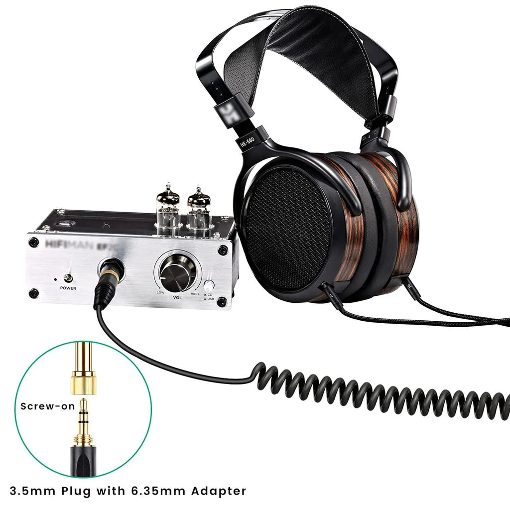 Black replacement headphone cable 1.8m with dual 25mm plugs for HE400i He560