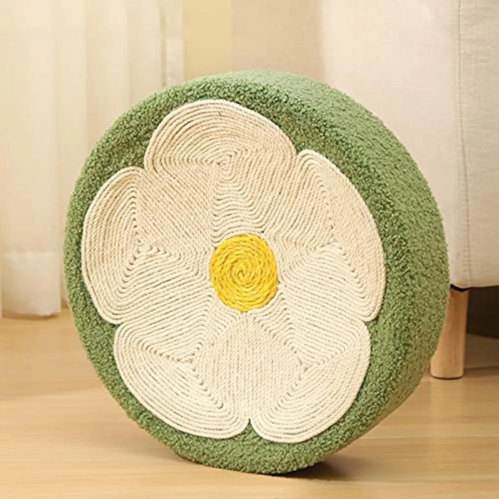 Green sisal cat scratcher bowl lounge bed measuring 39cm diameter