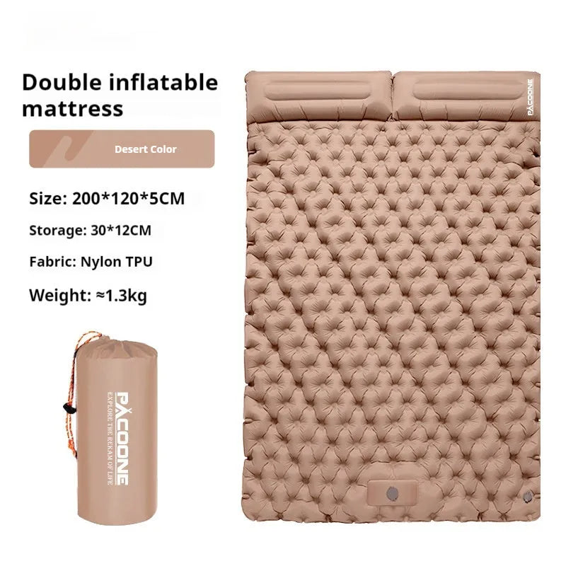 Auto-inflation air mattress camping sleeping mat 40D nylon TPU single navy blue