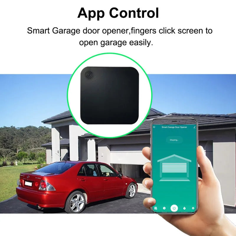 Black plastic smart garage door controller with wifi, APP remote control, compatible with Alexa and Google Home