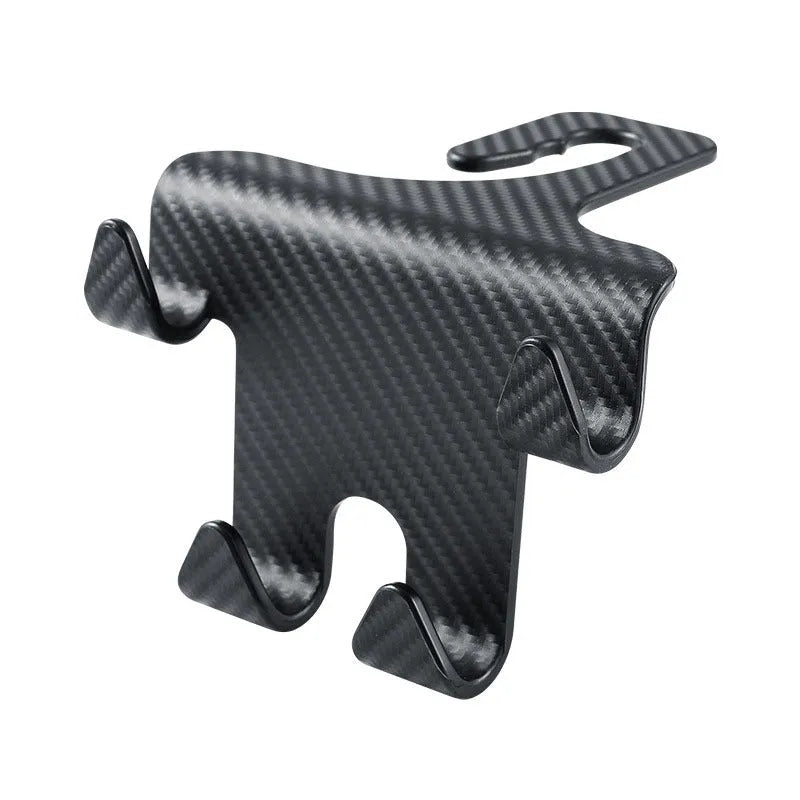 Black ABS car multifunction hook bracket with integrated phone holder for rear seat storage