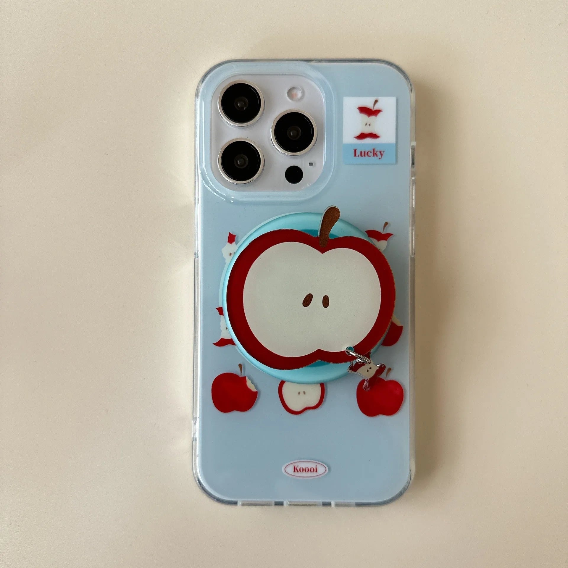 Blue magnetic TPU phone case for iPhone with embossed texture and bracket variant