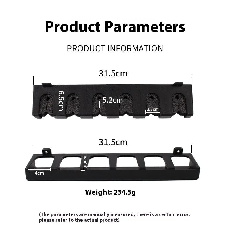 ABS plastic wall mounted fishing rod holder in upright and horizontal styles with black screws