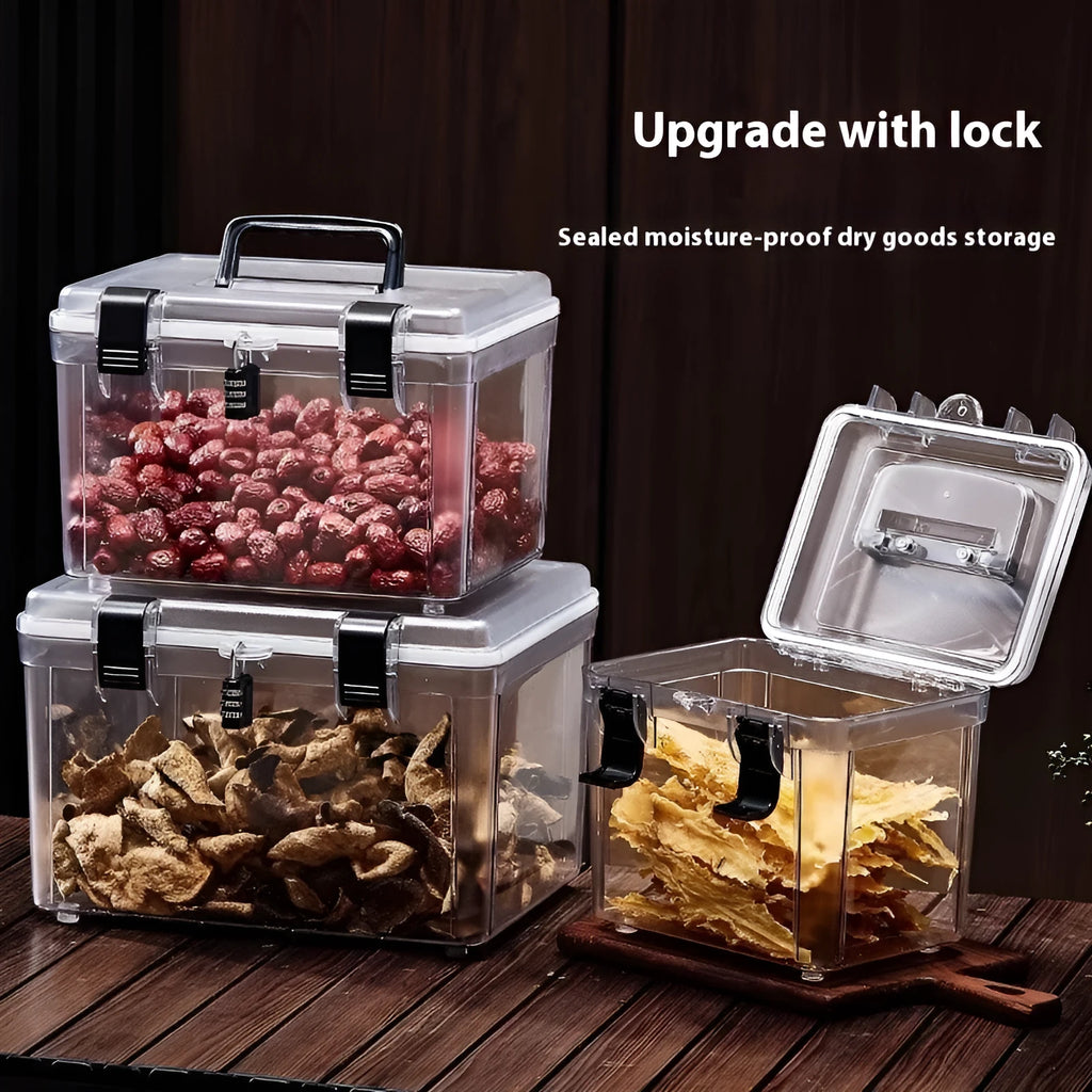 Transparent plastic lockable storage box for fish maw cordyceps medicine in 11L size