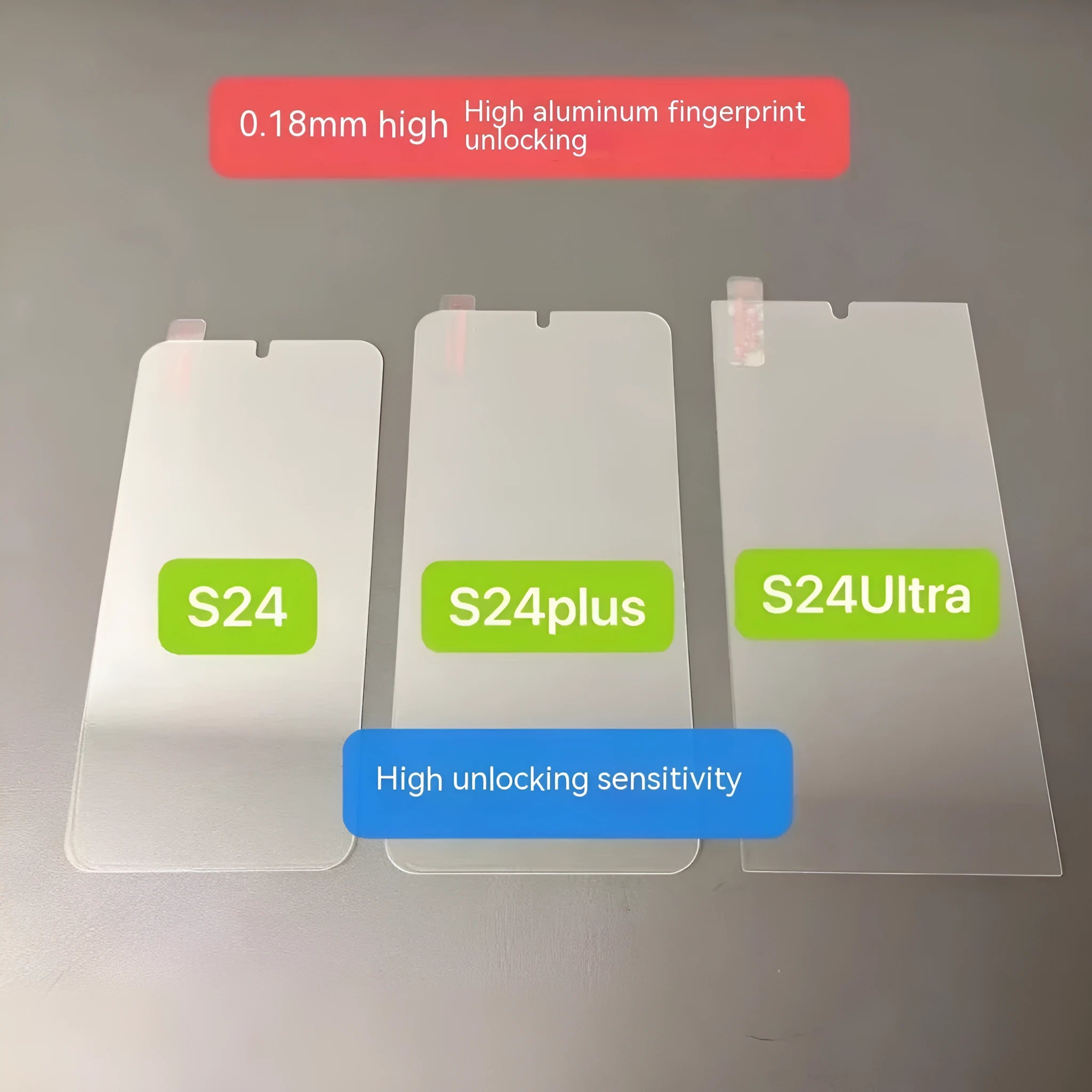 HD tempered glass screen protector for Samsung phones on a mobile device.