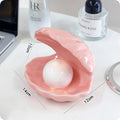 White porcelain storage tray with optional small night light in pink or white shell colour.