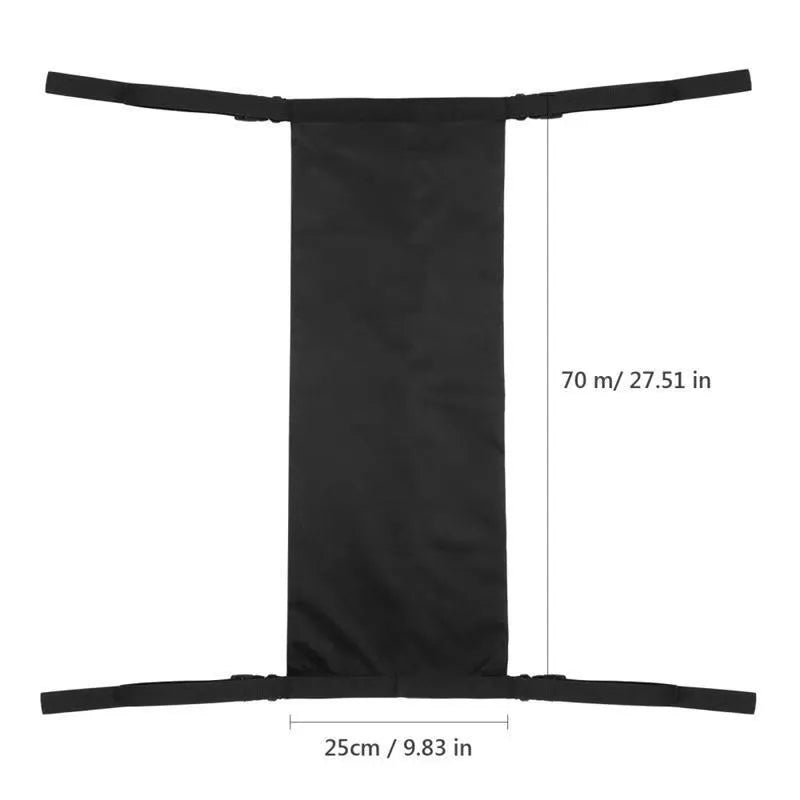 Black cylindrical outdoor pannier bag for carrying an oxygen cylinder on a wheelchair.