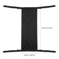 Black cylindrical outdoor pannier bag for carrying an oxygen cylinder on a wheelchair.
