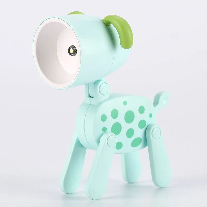 Creative handmade LED mini night lamp with PVC shade in cartoon style, battery operated with button switch