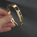 Custom name bracelet stainless steel silver finish with engraved text 6mm width