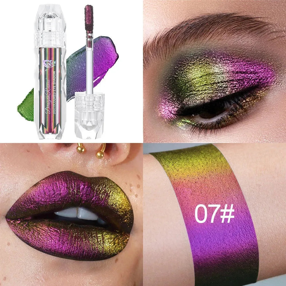 Chameleon liquid eye shadow super highlight gradient in purple and blue colours with shimmer finish