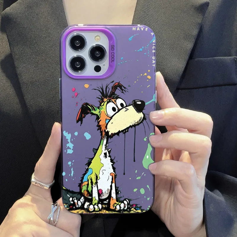 Acrylic phone case with cartoon dog design in white colour for iPhone 13 Pro Max