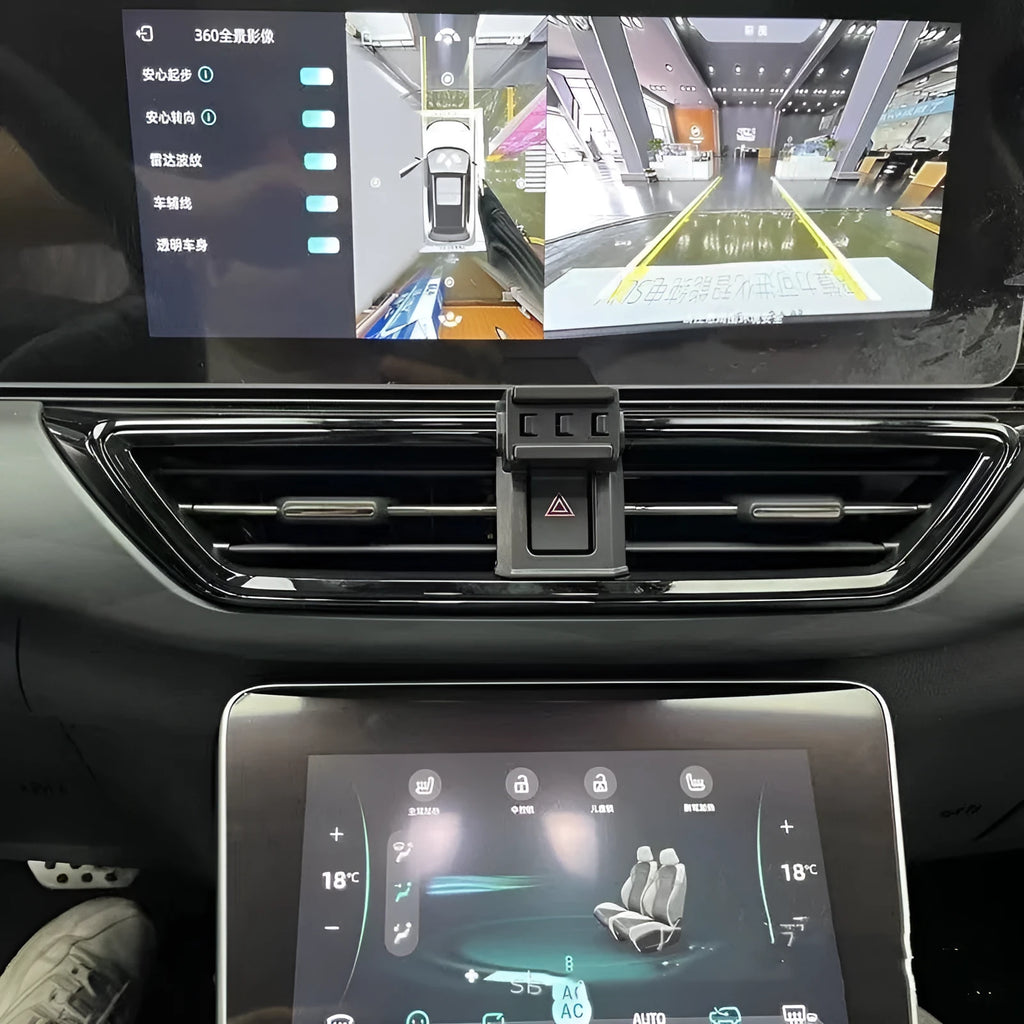 GOODWAY car mobile phone bracket mounted on dashboard with 360-degree rotation capability