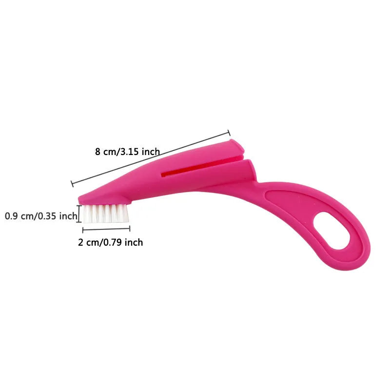 Red and white pet finger toothbrushes with silicone bristles for dog and cat dental care