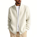 Men's loose fit cardigan sweater in acrylic blend fabric available in five colours