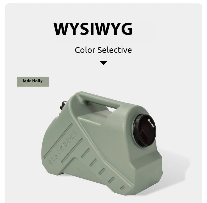 Portable water storage tank in green back 18L and snail 13L designs, made from PP material