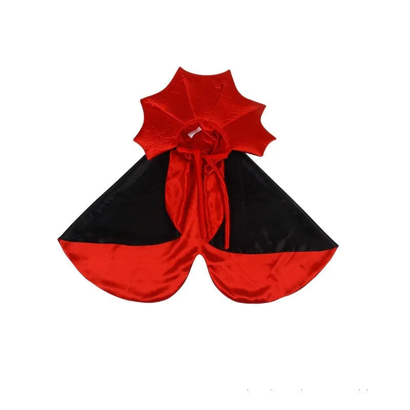 Black and red Halloween costume clothes for cats and dogs made from polyester fabric