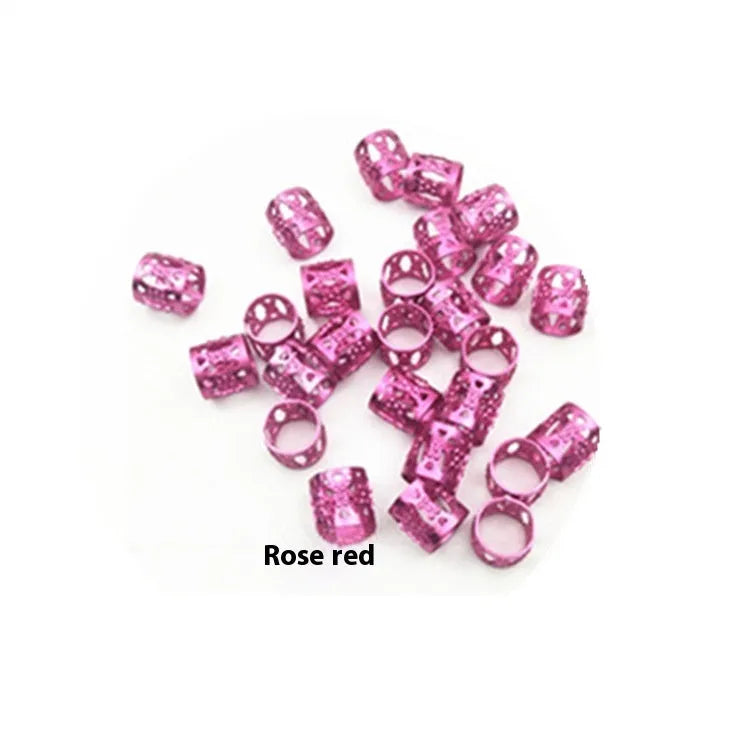 30 pack iron hollow tube hair rings for African twist braids in assorted colours