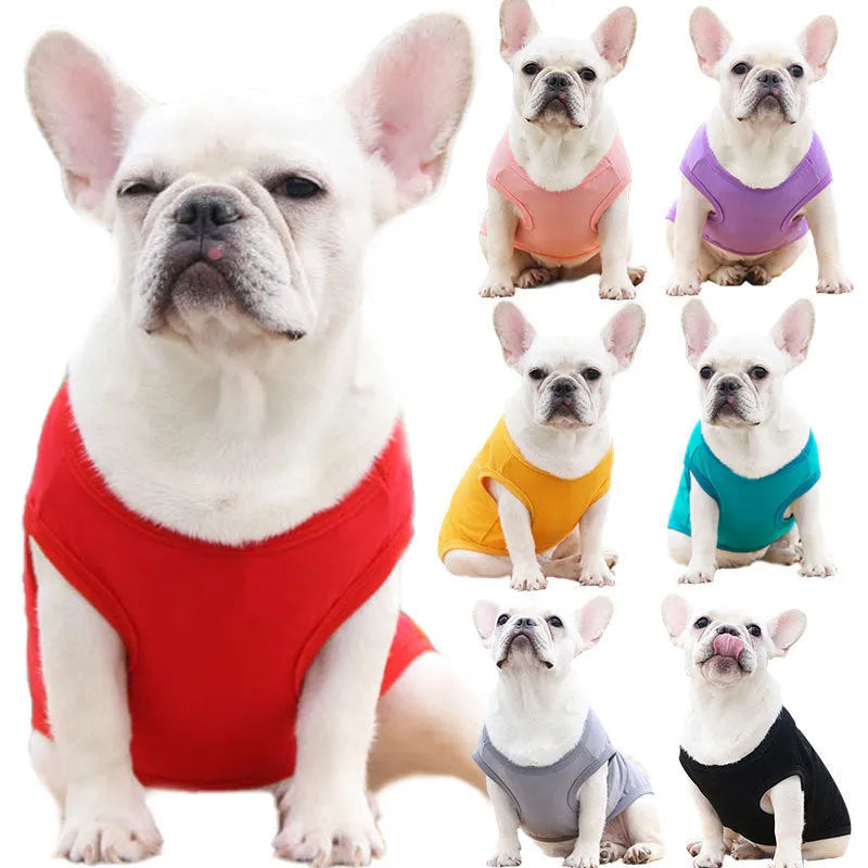Cotton dog vest in multiple colours sizes XS to 5XL for small and large breeds
