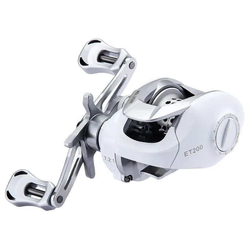 ET Drop micro baitcasting fishing reel with left and right-hand retrieve options