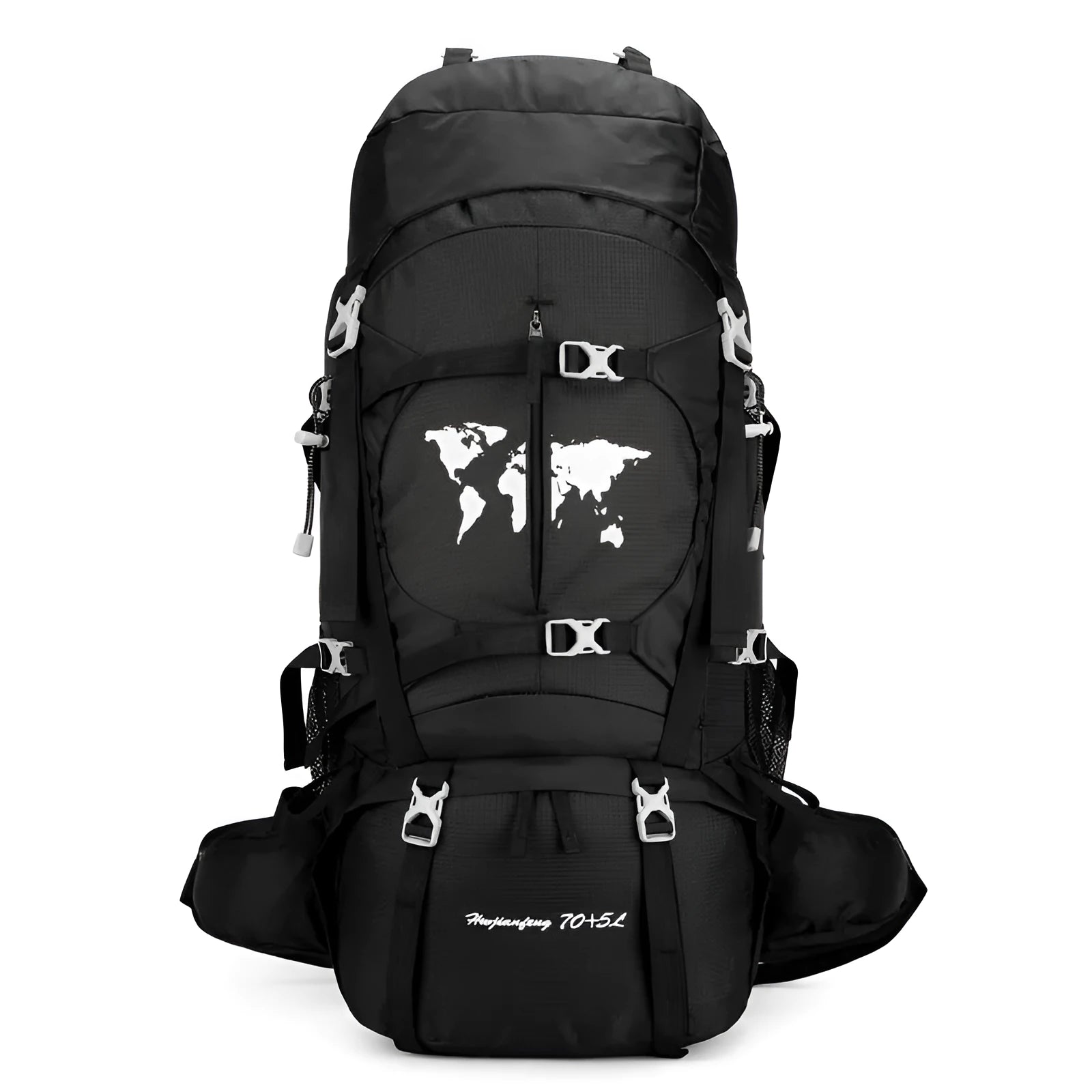 Large capacity professional climbing backpack with bracket for hiking and camping in black colour