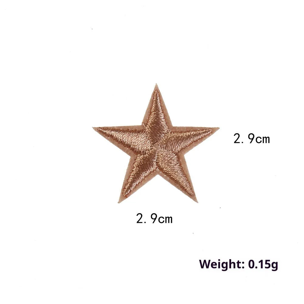 Colourful five-pointed star cloth embroidery stickers for DIY fabric decoration