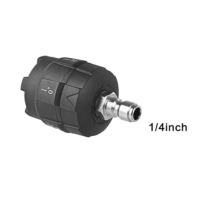 Multi-functional five-in-one spray nozzle for high-pressure water gun with IDC connector.